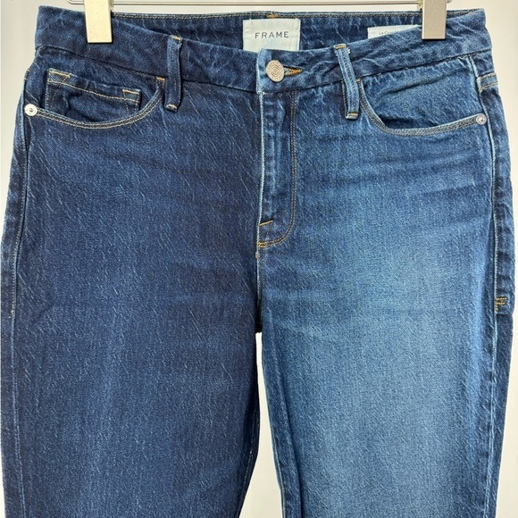 Frame Le Crop Two Toned Mini Bootcut Jeans in Blue Size 28 - Picture 2 of 8